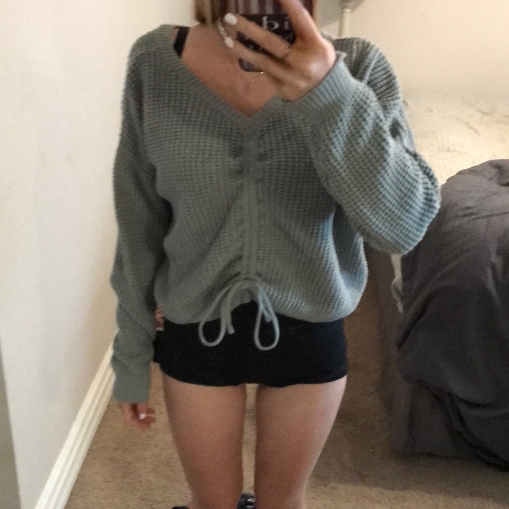 knit mint green sweater